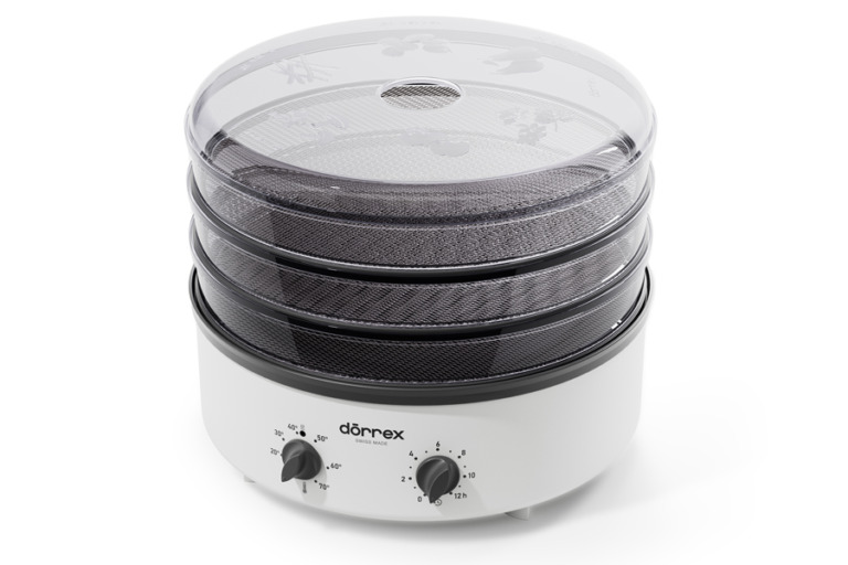 dörrex with timer, steel mesh trays