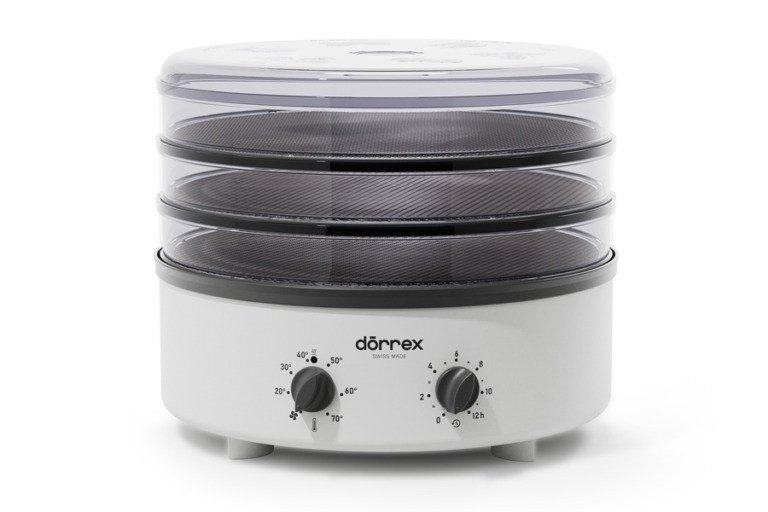 dörrex with timer, steel mesh trays