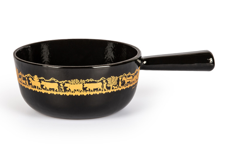 Käsefonduecaquelon Classic Alpaufzug, schwarz