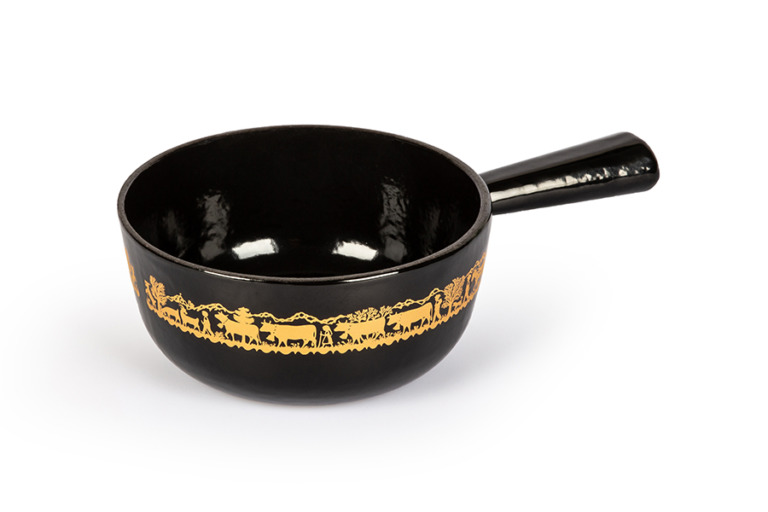Käsefonduecaquelon Classic Alpaufzug, schwarz