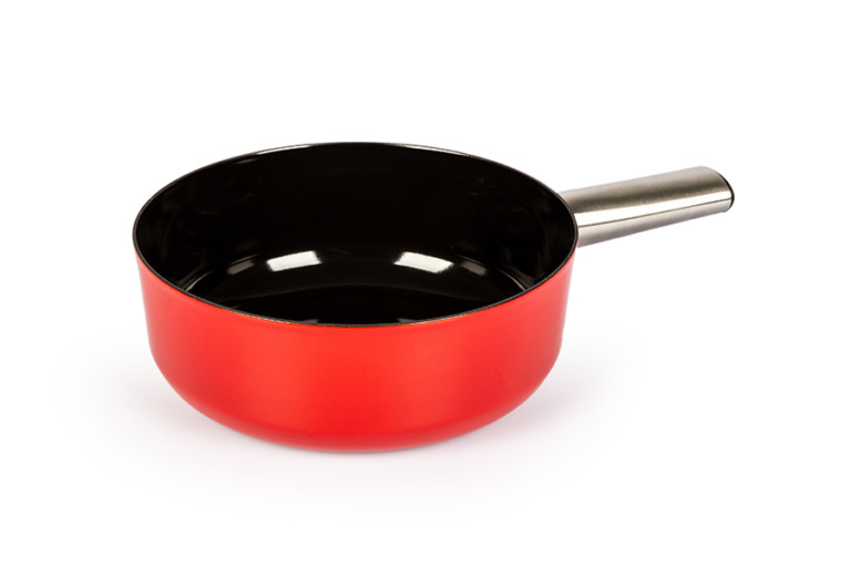 Caquelon à fondue Emotion Inox, rouge/noir