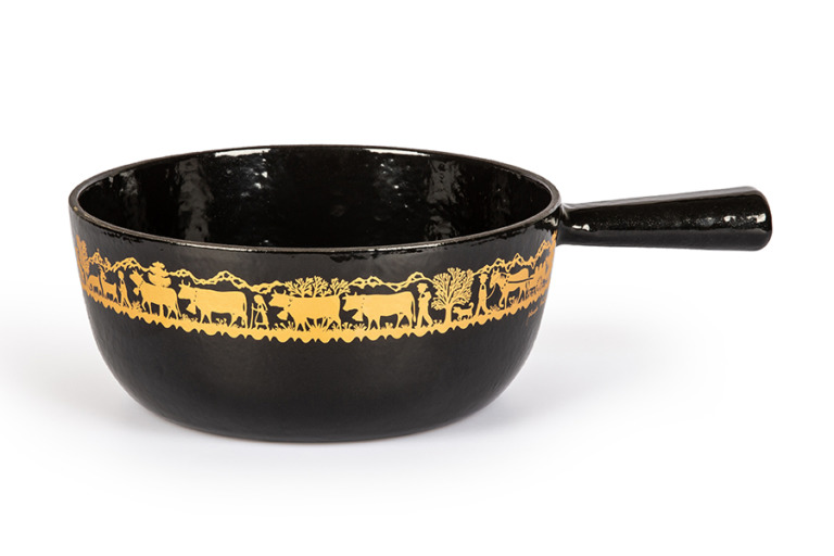 Käsefonduegarnitur Alpaufzug Classic, schwarz