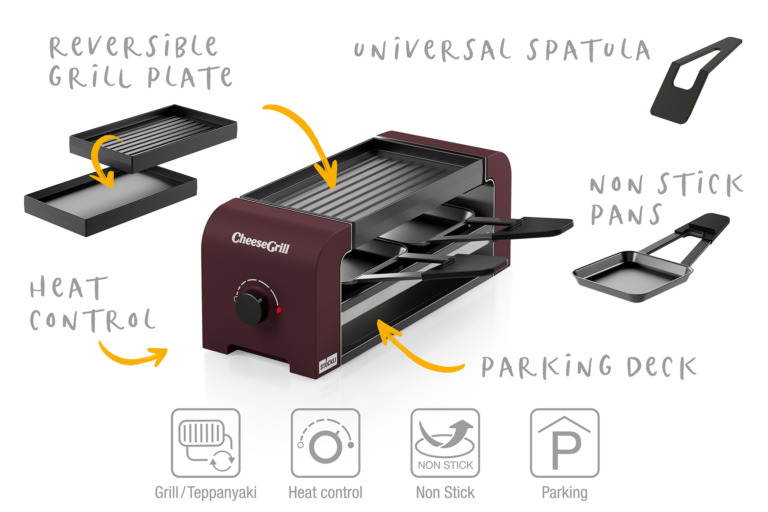 CheeseGrill 2 Merlot red, VDE