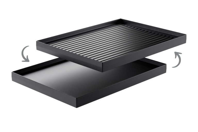 Reversible grill plate for PizzaGrill 6